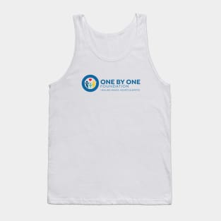 One By One Blue logo in landscape with tagline Tank Top